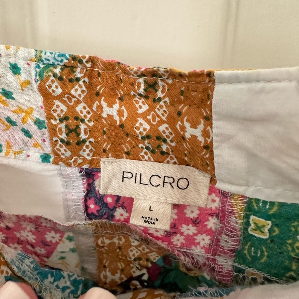 Pilcro patchwork button front top Size Large - image 4